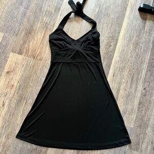 Vintage Elegant Black Halter Dress